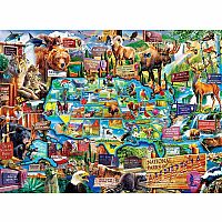Natl Parks Map Puzzle - 100 pc