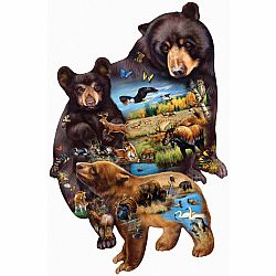 Puzzle Bear Family Adventure 1000 pc shaped